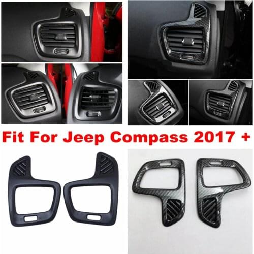 Car Dashboard Side Air Condition AC Vent Frame Stickers Cover Trim Styling Fit For Jeep Compass 2017 - 2020 Interior Refit Kit
