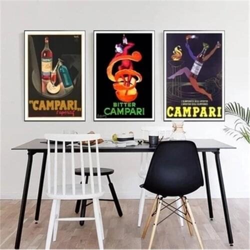 Wall Art Print Campari Print Retro Drink Picture Canvas Home Decor Modular Painting Living Room Frameless Cuadros