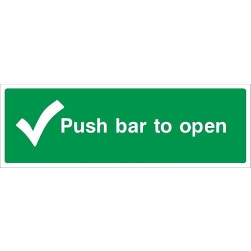 Push Bar to Open 300x100mm Plastic Sign OR Sticker (EE18) Waterproof Vinyl stickers for car Motos