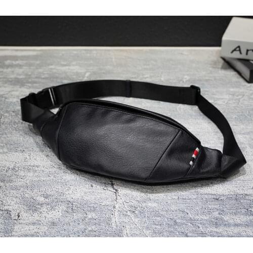 New Casual High-quality Pu Leather Waist Bag Men Money Phone Fanny Pack Vintage Mens Waist Belt Bag Small Travel Waist Packs