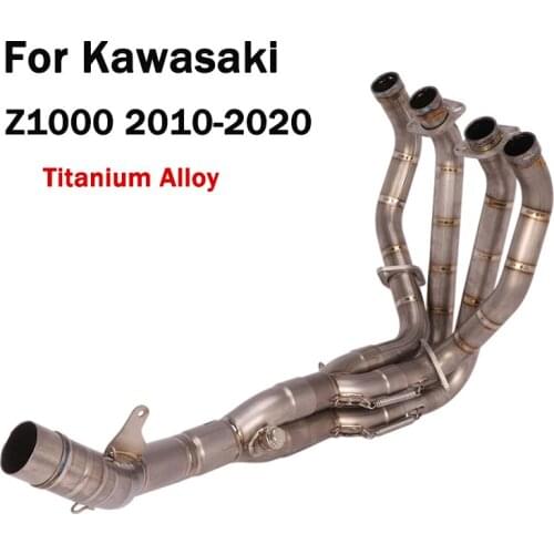 Titanium Alloy Front Link Pipe Exhaust Header Tube Connecting Section Slip On Motorcycle For Kawasaki Z1000 2010-2020
