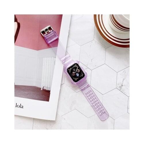 Transparent Sport Strap for Apple Watch Band Series 6 1 2 3 4 5 Crytal Silicone for Iwatch 5 4 Strap 38mm 40mm 42mm 44mm wirst