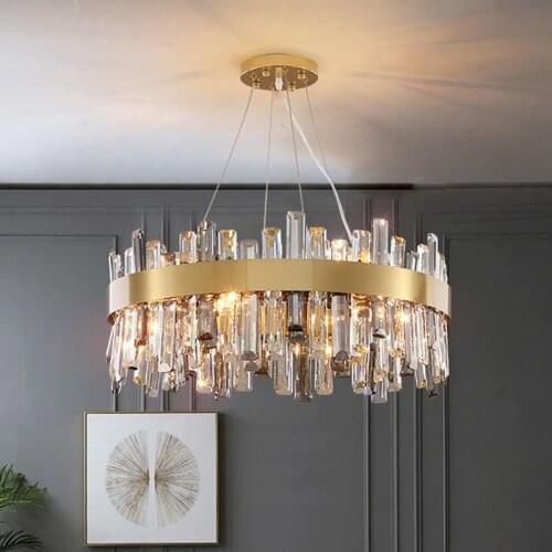 Luxury Modern Chandelier Lighting For Living Room Round Gold Crystal Lamp Dining Room Bedroom LED Cristal Light Fixtures