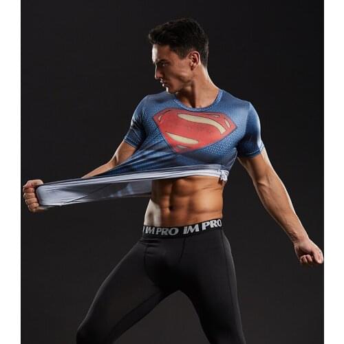 S-4XL Raglan Sleeve 3D Printed T shirts Men Compression Shirt Cosplay Short Sleeve Tops Male Quick Dry Fitness Sports Clothing