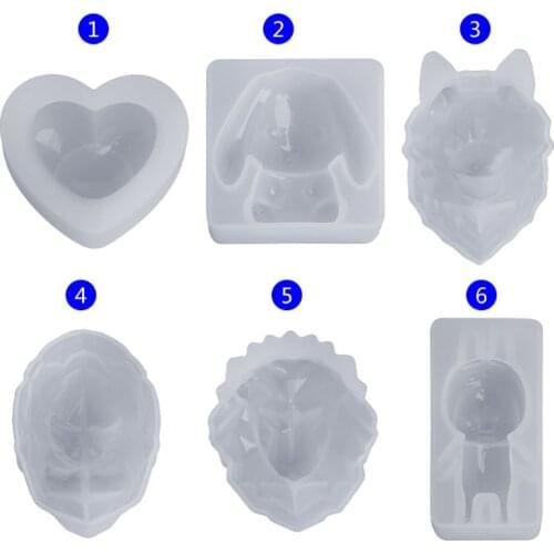 Silicone Mold Animal Bear Lion Rabbit Baby Molds DIY Jewelry Making Cake Fondant Decoration Handmade Crafts Mirror Epoxy Resin
