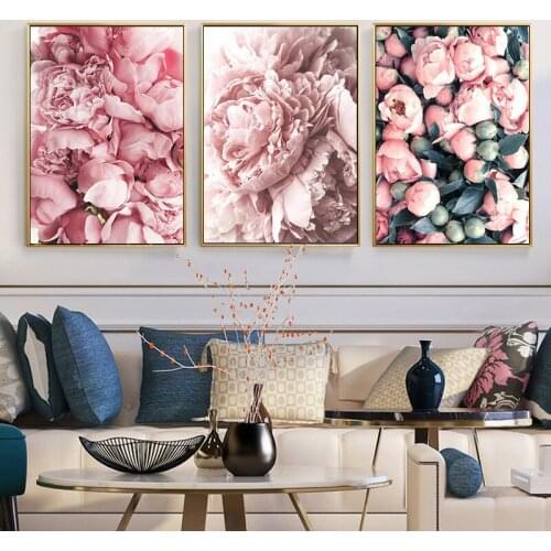 Nordic Fashion Rose Flower Ethereal Feather Canvas Painting Wall Posters For Living Room Decoration Home Decor