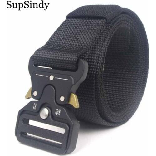 SupSindy Men&Women Tactical Belt 90--200cm Quick release Military Nylon Belt Outdoor multifunctional Training Belts High Quality