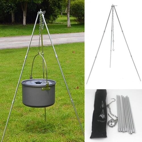 Outdoor Camping Hiking Survival Home Picnic Cooking Telescopic Portable Tripod Portable Tripod