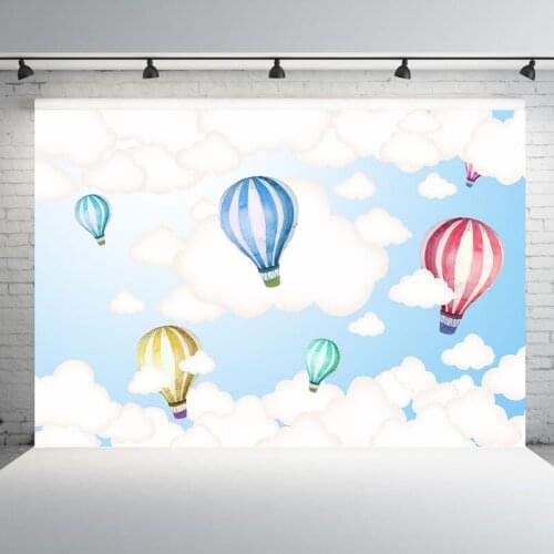 Vinyl Newborn Baby Photography Backdrop Hot Air Balloons Foto Achtergrond Custom Photo Studio Backgrounds Background Photography
