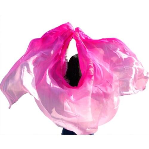 2019 high quality dance veils womens sexy Scarf gradient 100% silk belly dance veil size and mix color Can be customized