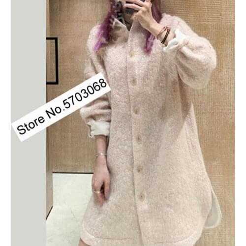 Women Lapel Single-breasted Woolen Jacket Top With Slit Detail - Fall Winter Newest Ladies Outerwear