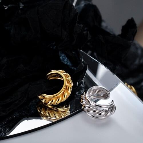 MLKENLY 1PCS Ear Clip Genuine S925 Sterling Silver Twisted Rope No Pierced Wide Round C-Shaped Ear Cuff women Fine Jewelry