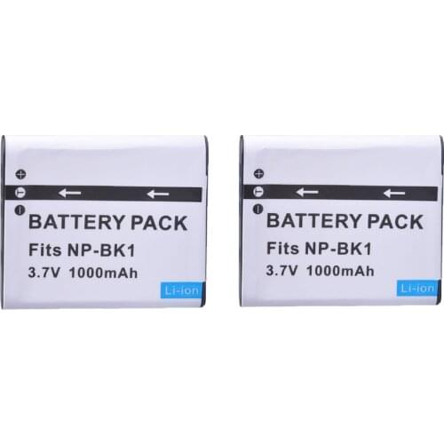 2PC For Sony NP-BK1 NP BK1 1000mAH Rechargeable Camera Battery For Sony S750 S780 S950 S980 W190 W370 W180 DSC-S950 MHS-PM1