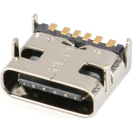 20/10/5pcs 6 Pin SMT Socket Connector Micro USB Type C 3.1 Female Placement SMD DIP For PCB design DIY high current charging