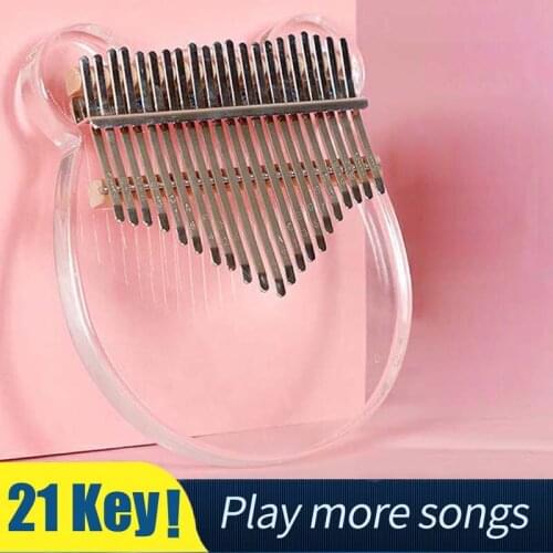 21 Key Kalimba Clear High Quality Music Instrument 17 Keys Portable Transparent Acrylic Professional Mbira Finger Thumb Piano