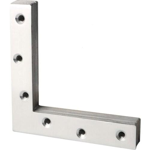 4/10 Pieces L Shape Stainless Steel Flat Shape 90 Degree Repair Mending Plate Joining Bracket Support Brace
