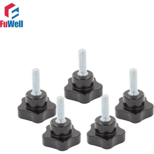 5pcs M8 x 20mm Thread 40mm Head Diameter Star Knob Handles Free Shipping Replacement Screw on Clamping Grips Knob