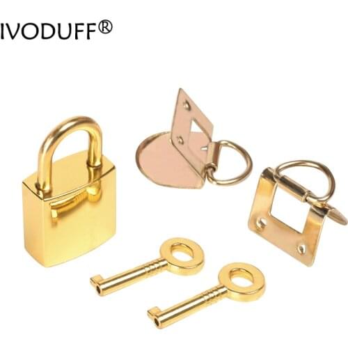 Ivoduff DIY student notebook metal lock rectangular shape, with lock, gold lock cover is available for sale