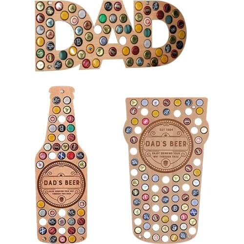 Beer Bottle Cap Holder Decorative Collection Bracket Wall Art Living Room Wall Decoration Wood Color Home Niche Hobby Man Gifts