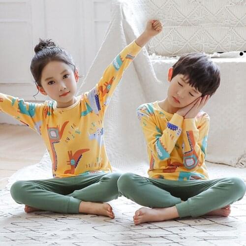 Kids Pajamas 2020 Autumn Girls Boys Sleepwear Nightwear Baby Infant Clothes Animal Cartoon Pajama Sets Cotton Childrens Pyjamas