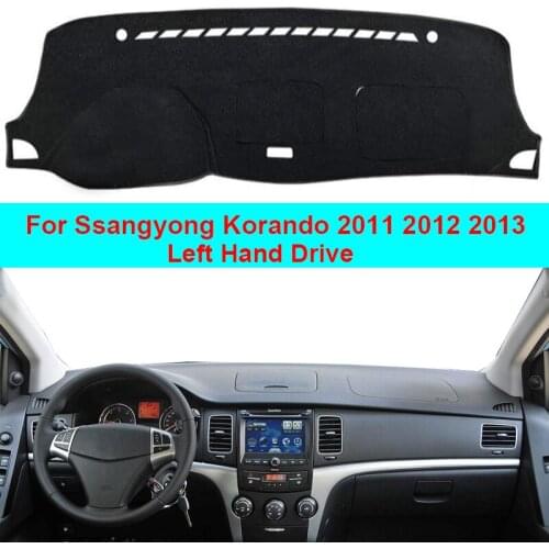 2 Layers Car Dashboard Cover Carpet Cape For Ssangyong Korando 2011 2012 2013 LHD Sun Shade Pad Carpet Dashmat Sun Shade Pad