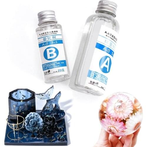 1 Set Clear Resin Epoxy High Adhesive 3:1 AB Crystal Glue Resin Jewelry Making