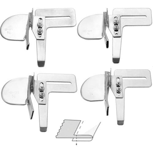 4 sizes Industrial Sewing Machine Binding Folder Raw Edge Plain Braid Tape cut Binding Foot fit Single/Brother/ZIGZAG/20U/Juki