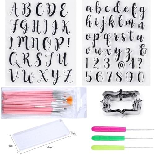 Cake Decorating Tools Pastry Biscuits Cutters Letter Custom Cookie Silicone Pastry Accessories Stamp Stencils For Decoration