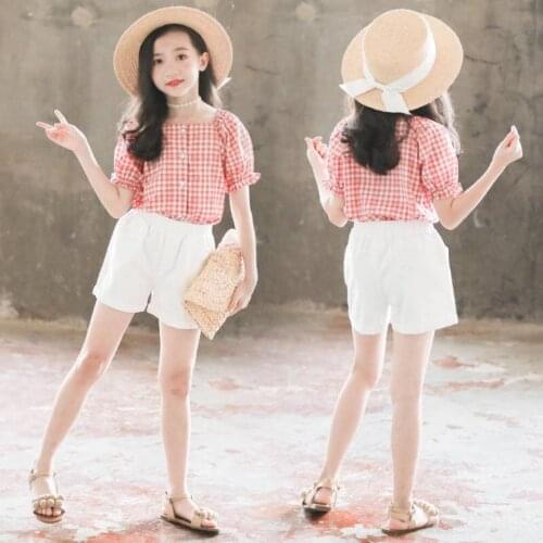 Summer Kids Baby Girl Clothes Short Sleeve T-shirt+Short Pant Casual 2PCS Suits For Age 4 6 8 10 12 13 Yrs Girls Clothing Sets