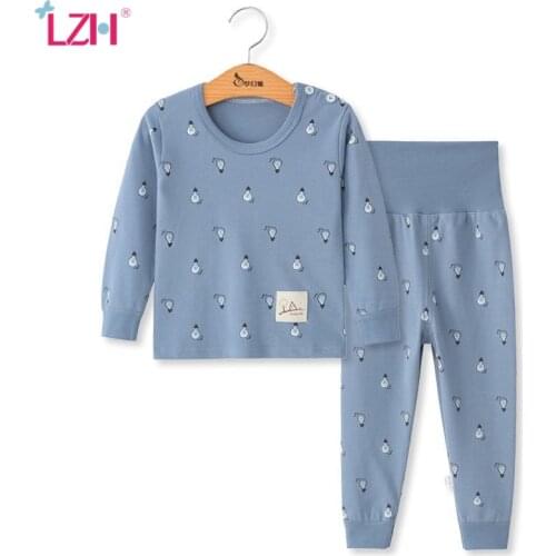 LZH Children Pajamas 2pc Long Sleeve Cartoon Kids Sleepwear Baby Girl Clothes Sleep Suits Autumn Cotton Pyjamas Boy Nightwear