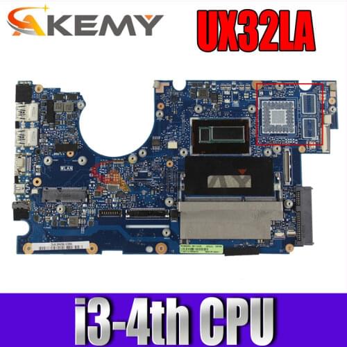 Akemy UX32LA-LN Laptop motherboard for ASUS UX32LA UX32LN original mainboard 4GB-RAM I3-4010U