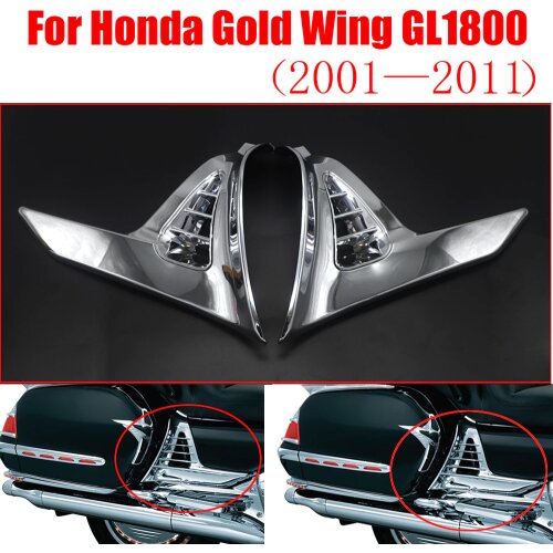 Motorcycle Chrome Saddlebag Scuff Covers Trims For Honda 2001-2011 GL1800 GOLDWING