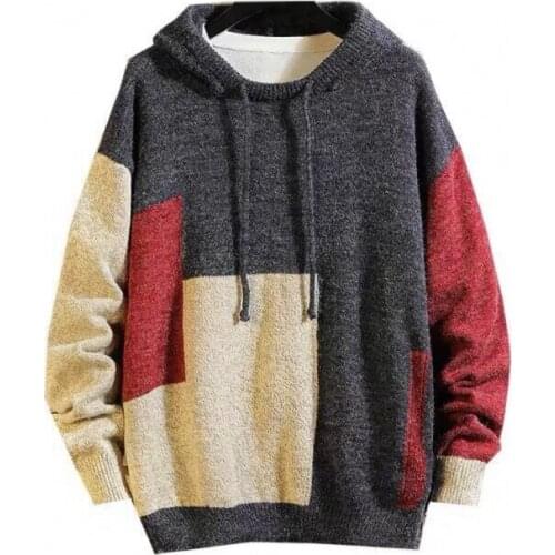 Mens Sweater Long Sleeve Knitted Pullover Casual Tops Sweatshirt Casual Knitwear Mens Pullover