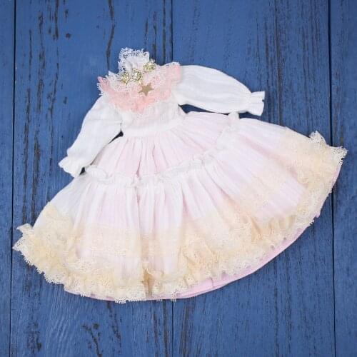 Outfits for Blyth doll Wihte dress,with some diamonds on the collar Elegant suit for 1/6 azone BJD icy dbs