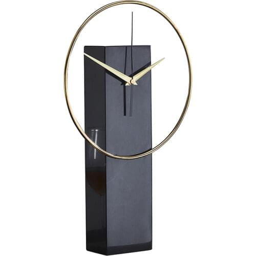 Nordic Marble Desk Clock Silent Metal Modern Digital Watch Creative Clocks Ornaments Loft Living Room Clock Decorations Gift