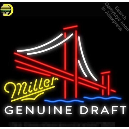 NEON SIGN For Miller Genuine Draft Golden Gate Bridge BAR PUB Club Room display Restaurant Shop Light Signs neon signs for sale