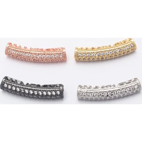 NEW Copper Cylindrical Jewelry Bracelet Accessories Bracelet Necklace Connector Precision Miniature Inlay Zircon Hole