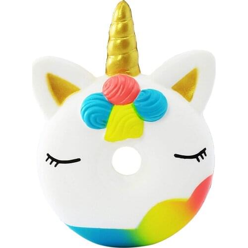 The new kawaii unicorn simulation donut Squishy creative slow-rising toy relieves stress fun Christmas gifts for children