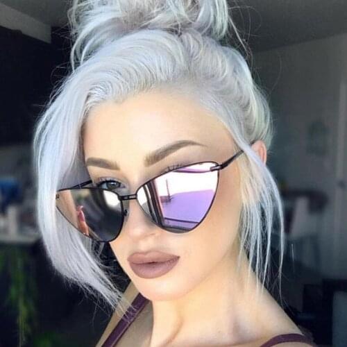 New Vintage Cat Eye Sunglasses Women Fashion Brand Designer Lady Mirror Cateye Sun Glasses For Female Shades UV400