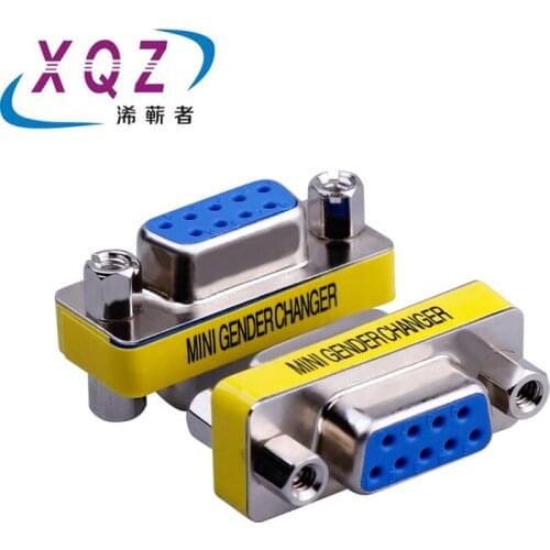 DB9 9Pin Female to Female Mini Gender Changer Adapter RS232 Serial plug Com Connector DB9 F/F adapter