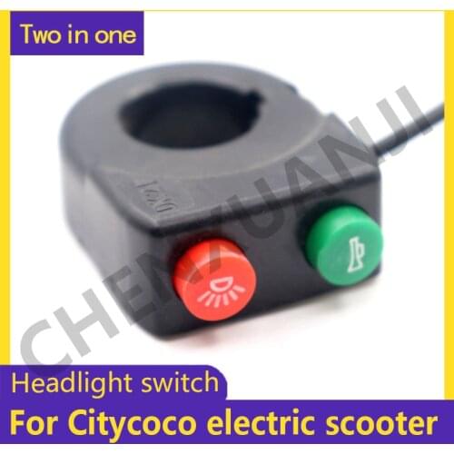 Headlight Horn Switch Two-in-one For Citycoco Electric Scooter Handle Modification Parts Push Button Free shipping