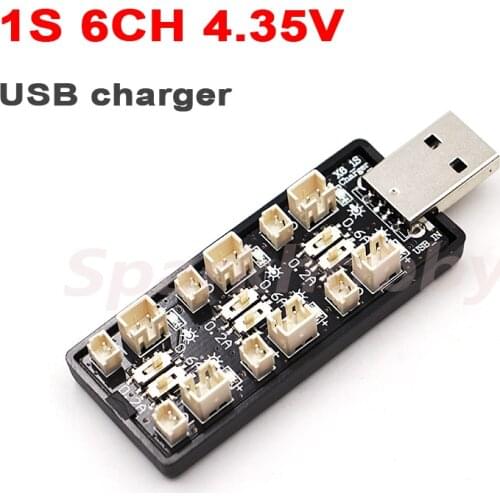 1PC 1S 6CH 4.35V LiHv Lipo Battery Charging Adapter Board 5V 3A USB PH 1.25 2.0 battery Charger Board for RC Toy Model Batteries