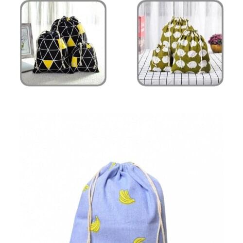 Attractive 3 Sizes Folding Drawstring Printed Large Capacity Storage Pouch Organizer for Travel