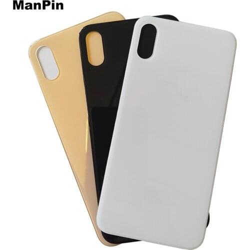 Phone Repair Back Cover Glass for iPhone XS Max X LCD Screen Battery Lens Big Hole Replace Mobile Spare Parts Gold Silver White