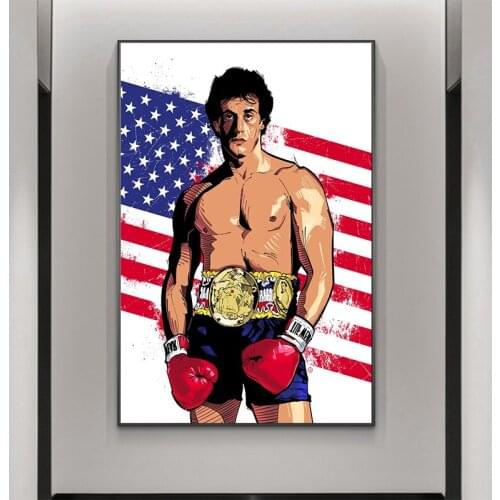 Modern Motivational Canvas Painting Rocky Balboa Boxing Posters and Prints Wall Art Picture for Living Room Home Decor Cuadros