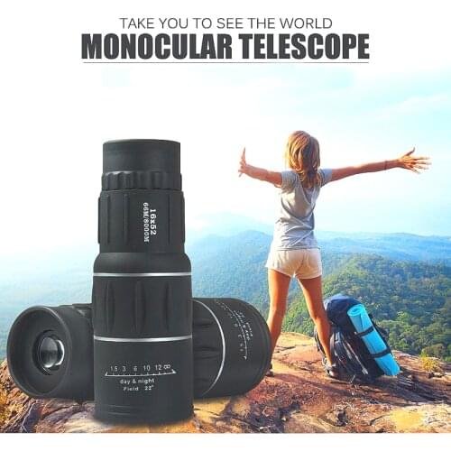 High Clarity Telescope 16x52 HD Waterproof Optical Night Vision Zoom Monocular Outdoor Military Binoculars For Travel Hunting