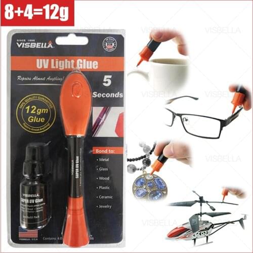 UV Light Liquid Universal Welding Glue 5 Second Fix Caulk Adhesives Sealers for Glass Plastic Wood Ceramics Metal LED Repair kit