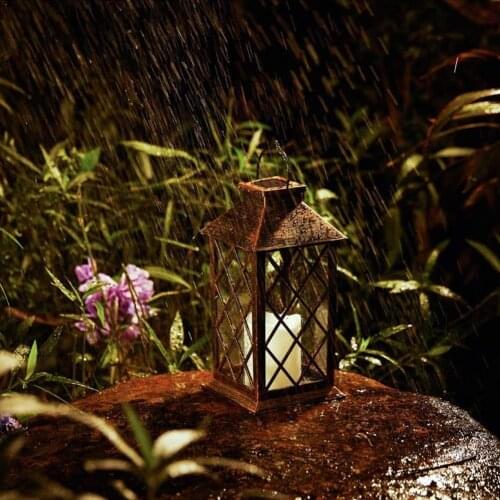 Outdoor Retro LED Hanging Lamp Smooth Appearance Superb Craftsmanship Lantern Solar Yard Decorative Garden Candle Light D0X6
