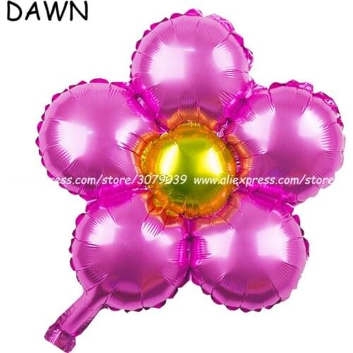 50pcs/lot five Heart Petal Flower Foil Balloon Helium Balloons Valentines Day Anniversary Wedding Party Supplies