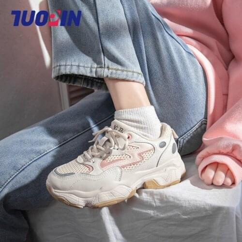 Women Chunky Sneakers Fashion Thick Sole Non-Slip Reflective Running Shoes New Female Platform Casual Woman Vulcanize Shoes
